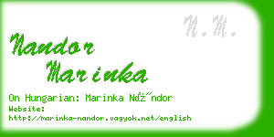 nandor marinka business card